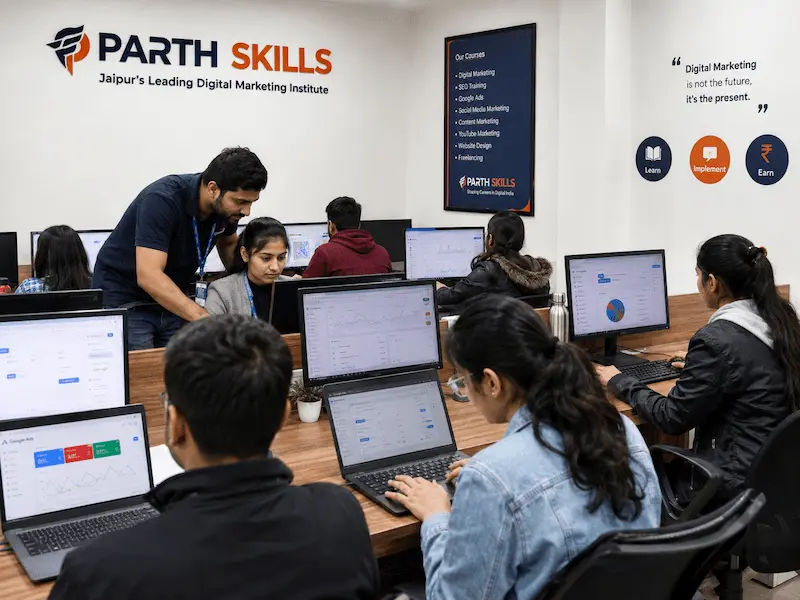 Practical lab session at Parth Skills Jaipur